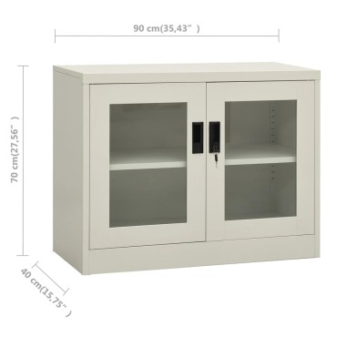 vidaXL Ντουλάπα Γραφείου 90x40x70cm Ανοιχτό Γκρι Ατσάλινη 1 τεμ.