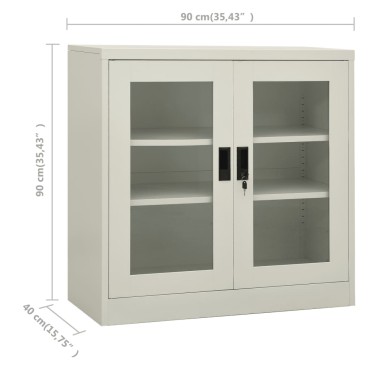 vidaXL Ντουλάπα Γραφείου 90x40x90cm Ανοιχτό Γκρι Ατσάλινη 1 τεμ.