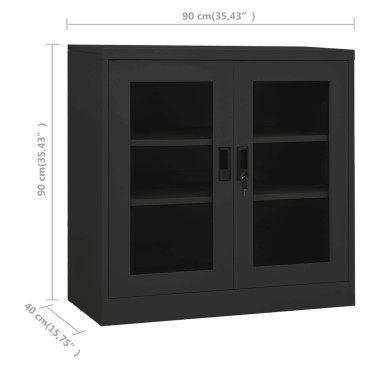 vidaXL Ντουλάπα Γραφείου Ανθρακί 90x40x90cm Ατσάλινη 1 τεμ.