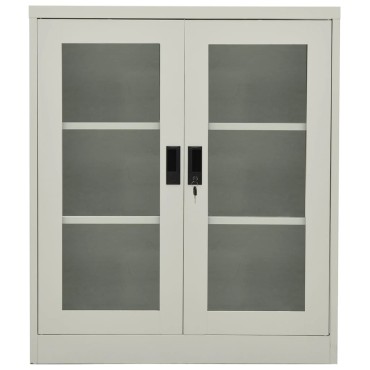 vidaXL Ντουλάπα Γραφείου 90x40x105cm Ανοιχτό Γκρι Ατσάλινη 1 τεμ.