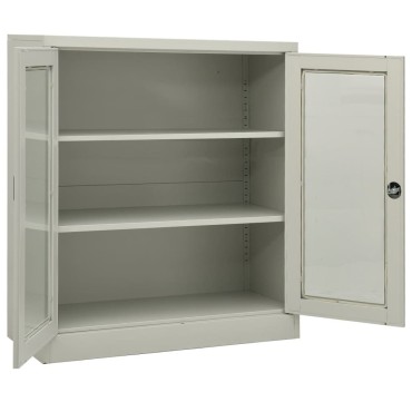 vidaXL Ντουλάπα Γραφείου 90x40x105cm Ανοιχτό Γκρι Ατσάλινη 1 τεμ.