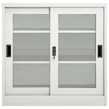 vidaXL Ντουλάπι με Συρόμενη Πόρτα Ανοιχτό Γκρι 90x40x90cm Ατσάλινο 1 τεμ.