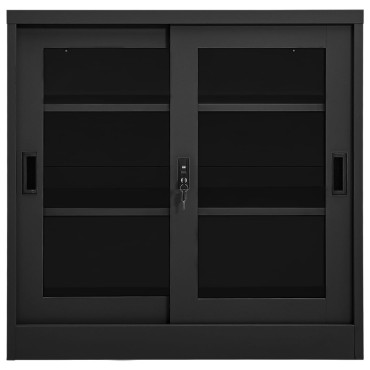 vidaXL Ντουλάπι με Συρόμενη Πόρτα Ανθρακί 90x40x90cm Ατσάλινο 1 τεμ.