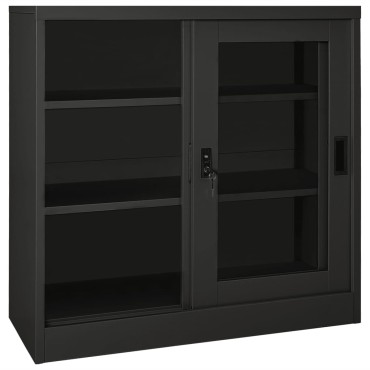 vidaXL Ντουλάπι με Συρόμενη Πόρτα Ανθρακί 90x40x90cm Ατσάλινο 1 τεμ.