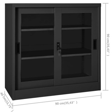 vidaXL Ντουλάπι με Συρόμενη Πόρτα Ανθρακί 90x40x90cm Ατσάλινο 1 τεμ.