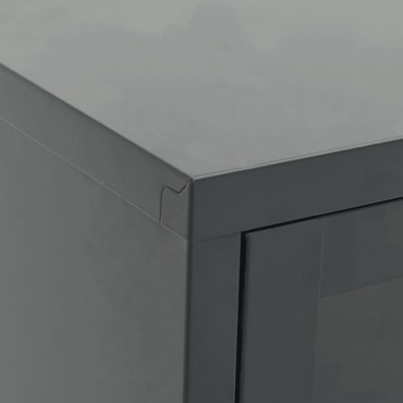 vidaXL Έπιπλο Τηλεόρασης Ανθρακί 90x30x44cm από Ατσάλι και Γυαλί