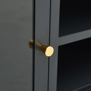 vidaXL Έπιπλο Τηλεόρασης Ανθρακί 90x30x44cm από Ατσάλι και Γυαλί