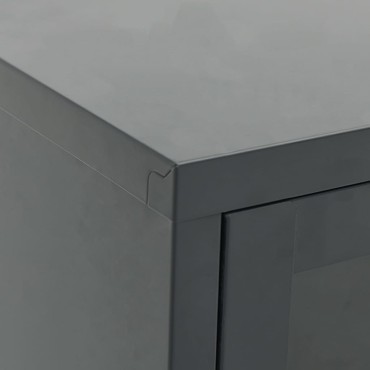vidaXL Έπιπλο Τηλεόρασης Ανθρακί 90x30x44cm από Ατσάλι και Γυαλί