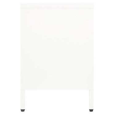 vidaXL Έπιπλο Τηλεόρασης Λευκό 105x35x52cm από Ατσάλι και Γυαλί