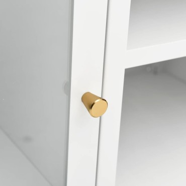 vidaXL Έπιπλο Τηλεόρασης Λευκό 105x35x52cm από Ατσάλι και Γυαλί