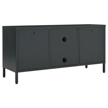 vidaXL Έπιπλο Τηλεόρασης Ανθρακί 105x35x52cm από Ατσάλι και Γυαλί
