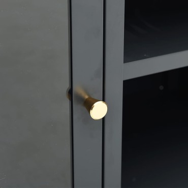 vidaXL Έπιπλο Τηλεόρασης Ανθρακί 105x35x52cm από Ατσάλι και Γυαλί