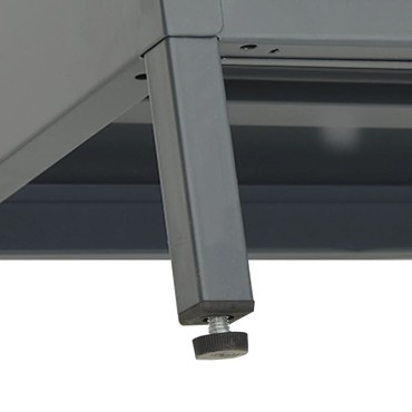 vidaXL Έπιπλο Τηλεόρασης Ανθρακί 105x35x52cm από Ατσάλι και Γυαλί