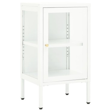 vidaXL Μπουφές 38x35x70cm Μέταλλο και Γυαλί 1 τεμ.