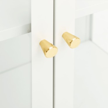 vidaXL Μπουφές Λευκός 75x35x105cm από Ατσάλι και Γυαλί 1 τεμ.