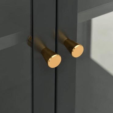 vidaXL Μπουφές Ανθρακί 75x35x105cm από Ατσάλι και Γυαλί 1 τεμ.