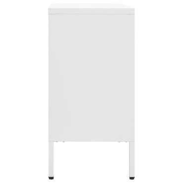 vidaXL Μπουφές Λευκός 75x35x70cm από Ατσάλι και Ψημένο Γυαλί 1 τεμ.
