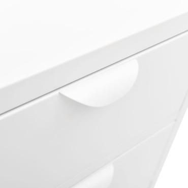 vidaXL Μπουφές Λευκός 75x35x70cm από Ατσάλι και Ψημένο Γυαλί 1 τεμ.