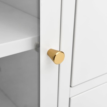 vidaXL Μπουφές Λευκός 75x35x70cm από Ατσάλι και Ψημένο Γυαλί 1 τεμ.