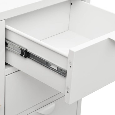 vidaXL Μπουφές Λευκός 75x35x70cm από Ατσάλι και Ψημένο Γυαλί 1 τεμ.