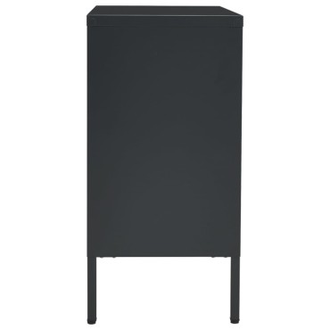 vidaXL Μπουφές Ανθρακί 75x35x70cm από Ατσάλι και Ψημένο Γυαλί 1 τεμ.