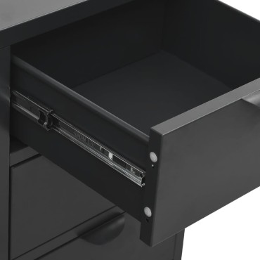 vidaXL Μπουφές Ανθρακί 75x35x70cm από Ατσάλι και Ψημένο Γυαλί 1 τεμ.