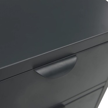 vidaXL Μπουφές Ανθρακί 75x35x70cm από Ατσάλι και Ψημένο Γυαλί 1 τεμ.