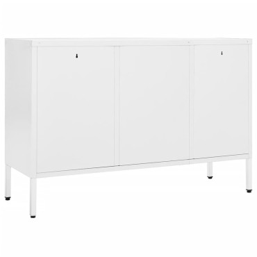 vidaXL Μπουφές Λευκός 105x35x70cm από Ατσάλι και Ψημένο Γυαλί 1 τεμ.
