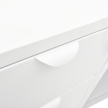 vidaXL Μπουφές Λευκός 105x35x70cm από Ατσάλι και Ψημένο Γυαλί 1 τεμ.