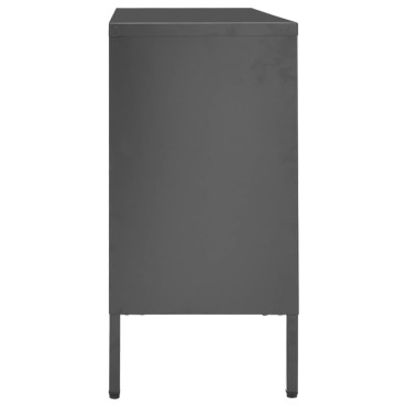 vidaXL Μπουφές Ανθρακί 105x35x70cm από Ατσάλι και Ψημένο Γυαλί 1 τεμ.
