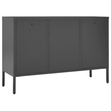 vidaXL Μπουφές Ανθρακί 105x35x70cm από Ατσάλι και Ψημένο Γυαλί 1 τεμ.