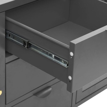 vidaXL Μπουφές Ανθρακί 105x35x70cm από Ατσάλι και Ψημένο Γυαλί 1 τεμ.