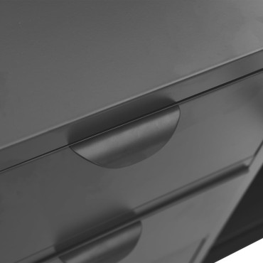 vidaXL Μπουφές Ανθρακί 105x35x70cm από Ατσάλι και Ψημένο Γυαλί 1 τεμ.