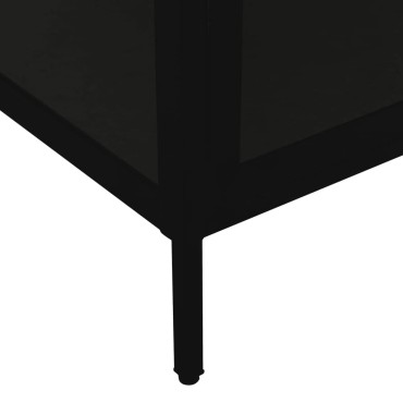 vidaXL Ντουλάπα Βιτρίνας Μαύρη 90x40x180cm Ατσάλι / Ψημένο Γυαλί 1 τεμ.