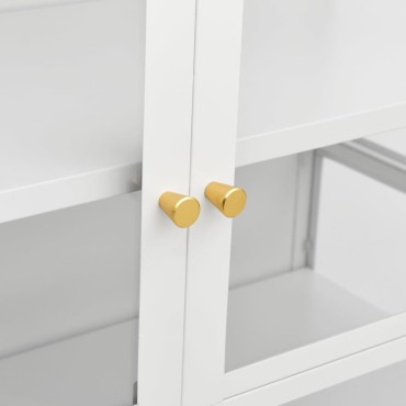 vidaXL Ντουλάπα Βιτρίνας Λευκή 90x40x180cm Ατσάλι / Ψημένο Γυαλί 1 τεμ.