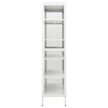 vidaXL Ντουλάπα Βιτρίνας Λευκή 90x40x180cm Ατσάλι / Ψημένο Γυαλί 1 τεμ.