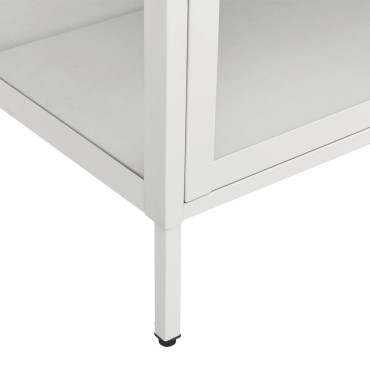 vidaXL Ντουλάπα Βιτρίνας Λευκή 90x40x180cm Ατσάλι / Ψημένο Γυαλί 1 τεμ.