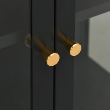 vidaXL Ντουλάπα Βιτρίνας Ανθρακί 90x40x180cm Ατσάλι / Ψημένο Γυαλί 1 τεμ.