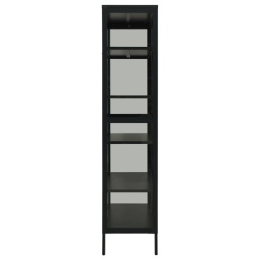 vidaXL Ντουλάπα Βιτρίνας Ανθρακί 90x40x180cm Ατσάλι / Ψημένο Γυαλί 1 τεμ.