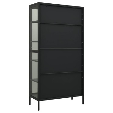 vidaXL Ντουλάπα Βιτρίνας Ανθρακί 90x40x180cm Ατσάλι / Ψημένο Γυαλί 1 τεμ.