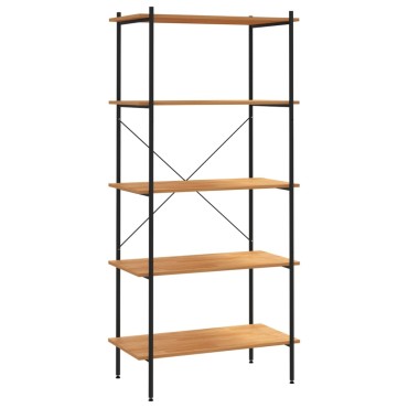 vidaXL Ραφιέρα 5 Επιπέδων Μαύρη και Δρυς 80x40x163cm 1 τεμ.