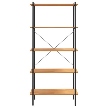 vidaXL Ραφιέρα 5 Επιπέδων Μαύρη και Δρυς 80x40x163cm 1 τεμ.