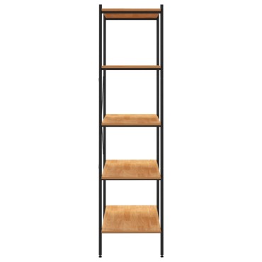 vidaXL Ραφιέρα 5 Επιπέδων Μαύρη και Δρυς 80x40x163cm 1 τεμ.