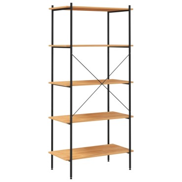 vidaXL Ραφιέρα 5 Επιπέδων Μαύρη και Δρυς 80x40x163cm 1 τεμ.
