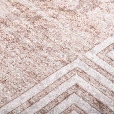 vidaXL Χαλί Πλενόμενο Αντιολισθητικό Μπεζ 80x300cm