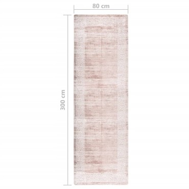 vidaXL Χαλί Πλενόμενο Αντιολισθητικό Μπεζ 80x300cm