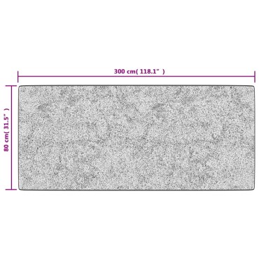 vidaXL Χαλί Πλενόμενο Μαύρο και Γκρι 80x300cm