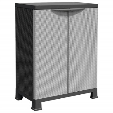 vidaXL Πλαστικό Ντουλάπι 68x39x92cm με Σχεδιασμό σε Στυλ Ρατάν 1 τεμ.