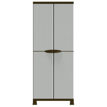 vidaXL Πλαστικό Ντουλάπι 68x39x171,5cm με Σχεδιασμό σε Στυλ Ρατάν 1 τεμ.