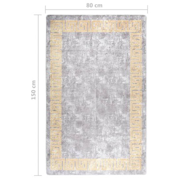 vidaXL Χαλί Πλενόμενο Αντιολισθητικό Γκρι 80x150cm